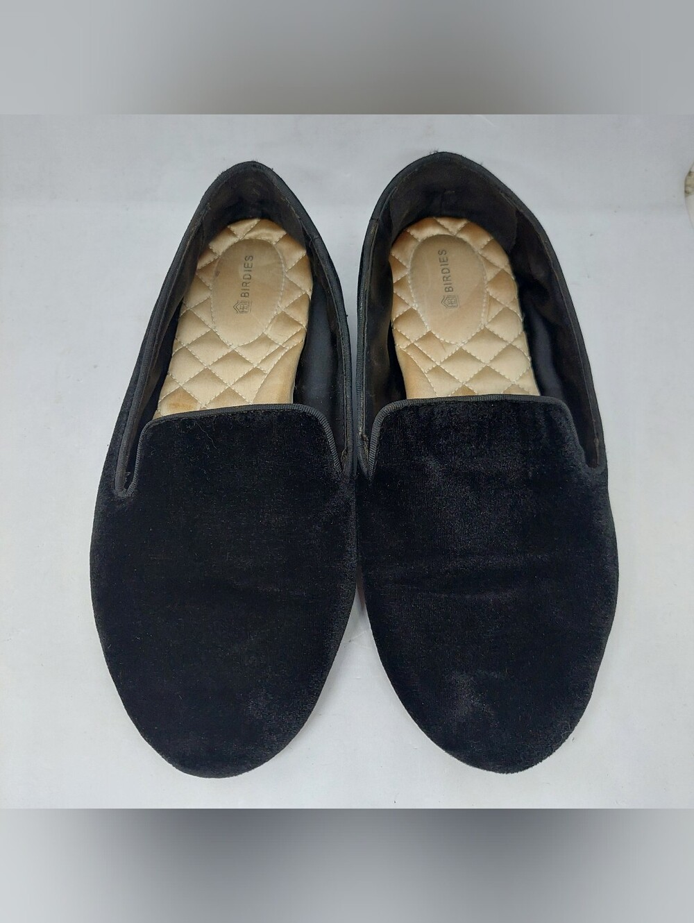 Birdies The Starling Black Velvet Slip On Loafers Flats Shoes Womens Size 8